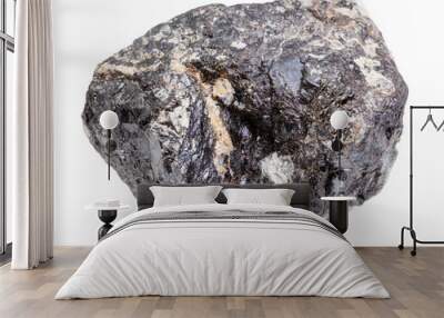 raw Sphalerite (zink ore) rock isolated on white Wall mural