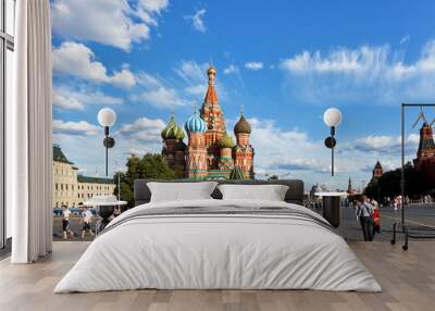 view of Pokrovsky cathedral on Red square Wall mural