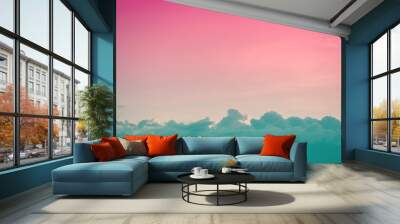 Colorful cloudy sky at sunset. Gradient color. Sky texture. Abstract nature background Wall mural