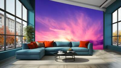 Colorful cloudy sky at sunset Wall mural