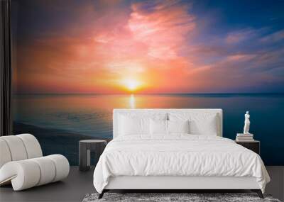 Sunrise over sea Wall mural