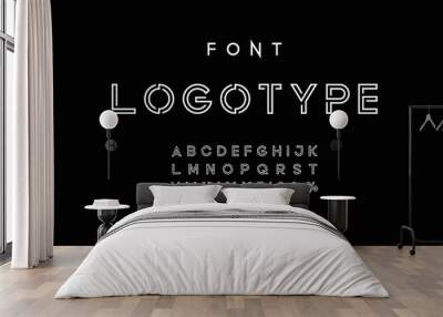 Modern abstract font. Wall mural