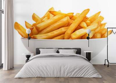 A bowl of crispy french fries with a white background for copy space image. Wall mural