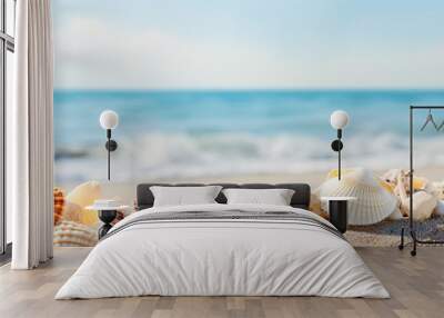 A copy space image that conveys the essence of summer adorned with beautiful seashells Wall mural