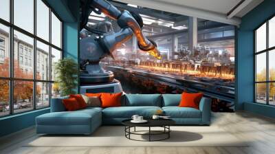 AI machine in lithium battery manufacturing factory Wall mural