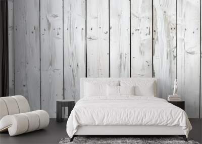 Background featuring a white wood plank texture suitable for a copy space image. Wall mural