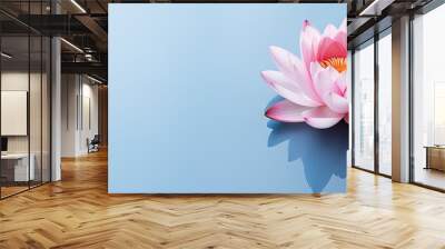 Black isolated pastel background Copy space lotus water lily flower Wall mural