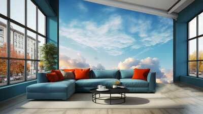 Boat under beautiful sky above beach Wall mural