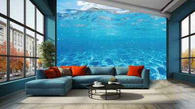 Clear background showcasing blue pool water Wall mural