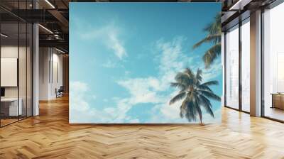 Coconut trees against sky copy space for text Wall mural