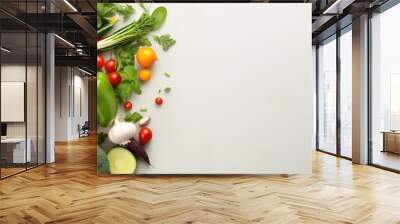 Copy space with fresh raw vegetables for clean eating diet and healthy organic food Wall mural