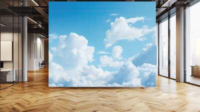 Copy space with light blue sky and white clouds background Wall mural