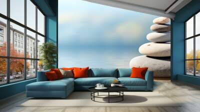 Customizable Zen stones with space for text or ideas Wall mural