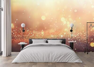 Defocused abstract light blur blink and sparkle background in a horizontal format Glittering shine with dots and confetti. with copy space image. Place for adding text or design Wall mural