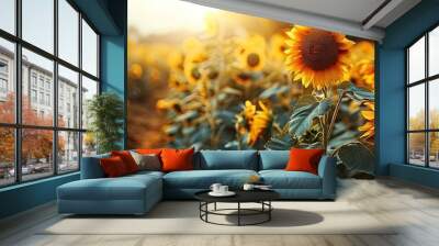 Diseases of agricultural crops Use of fungicides and herbicides to preserve the crop Crop insurance concept Sunflower crop failure as a result of improper agricultural practices Wall mural