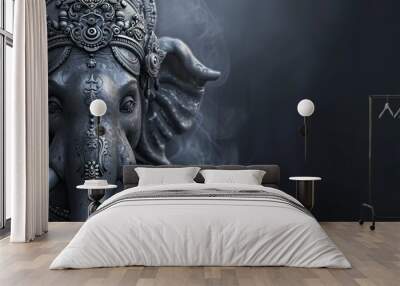 Ganesha or Ganapati the elephant headed Hindu god. with copy space image. Place for adding text or design Wall mural