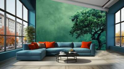 green tree color as background. with copy space image. Place for adding text or design Wall mural