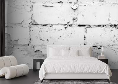 Grunge empty white brick wall background. with copy space image. Place for adding text or design Wall mural