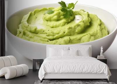 Guacamole in a white dish with a touch of parsley Wall mural