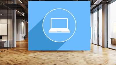 Laptop sign icon, vector illustration. Flat design style for web Wall mural