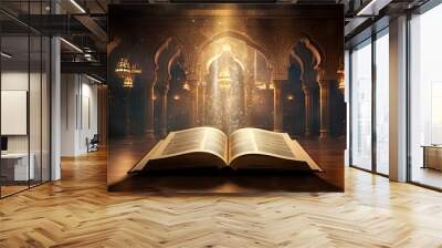 Light in a mosque illuminates the Qur an the religion Islam Wall mural