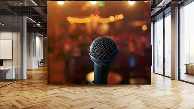 microphone on stage. with copy space image. Place for adding text or design Wall mural