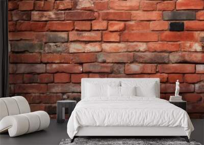 seamless texture of a red brick wall Wall mural