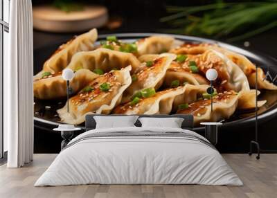 Sesame coated gyoza on a plate Wall mural