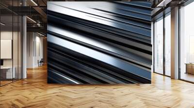 Stack of stainless flat bar Wall mural