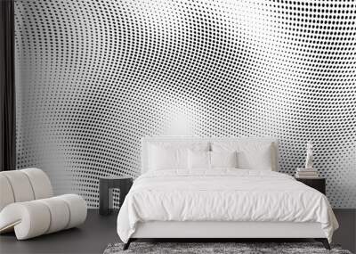 abstract halftone wave dotted background. futuristic twisted grunge pattern, dot, circles. vector mo Wall mural