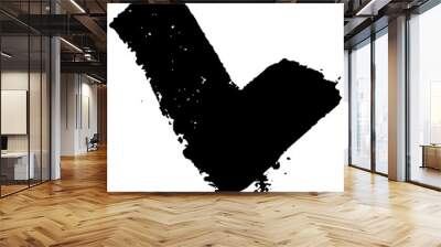 Flat icon checklist mark symbol. Check mark icon vector. Strokes of black paint by hand on a white background Wall mural