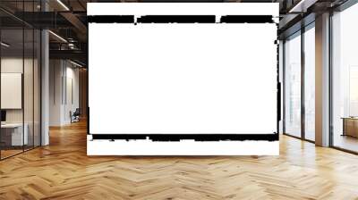 Ink rectangle stamp. Grunge empty black frame. Square border. Rubber stamp imprint. Vector illustration isolated on white background Wall mural