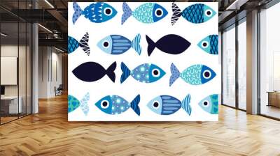 Cute fish.  Kids background. Seamless pattern. Wall mural