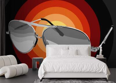 ilustrated sunglasses Wall mural