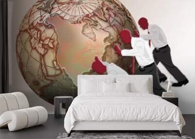 Pushing The World. Wall mural