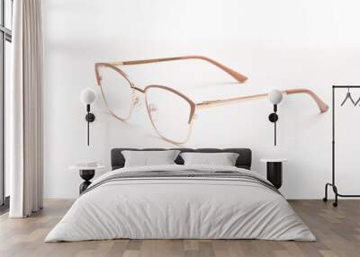 glasses on a white Wall mural