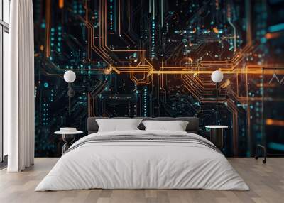 Abstract technology background, wallpaper Wall mural