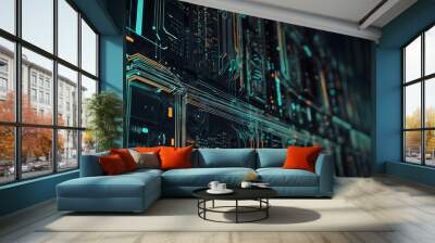 Abstract technology background, wallpaper Wall mural