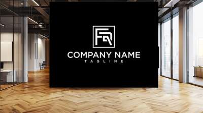 fr or rf luxury initial square logo design inspiration Wall mural