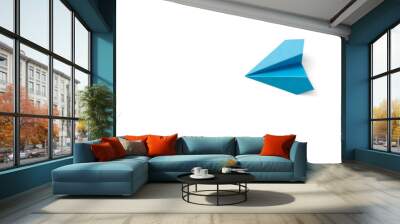 Blue paper plane Wall mural