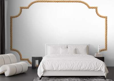 Brown western rope in frame shape on white background Wall mural