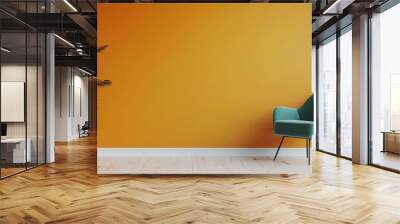 A modern interior featuring a vibrant orange wall, stylish chair, and decorative plant, perfect for home decor inspiration. Wall mural