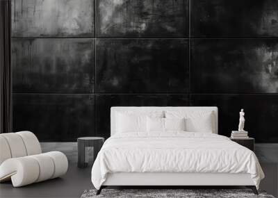 Abstract black wall texture with sleek design, perfect for backgrounds and minimalistic presentations. Wall mural