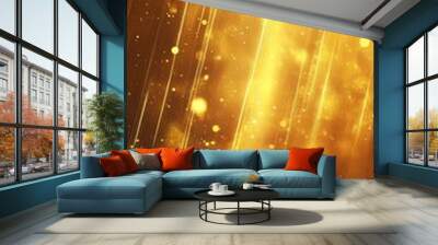 Glittering golden light beams and festive bokeh create a warm, enchanting atmosphere for celebrations and special occasions. Wall mural