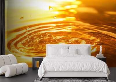 golden water drop Wall mural