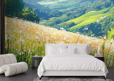 meadow with flowers Wall mural