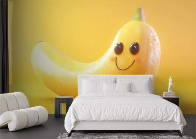 yellow pear on a white Wall mural