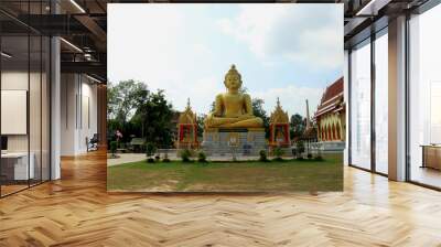 Buddha image and temple Wall mural