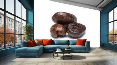 roasted coffee bean isolated on white background Wall mural