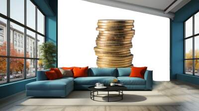 A stack of 20 golden coins Wall mural